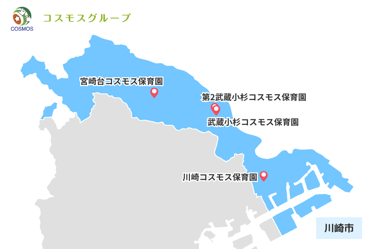 社会福祉連携推進法人みらいグループ （コスモスグループ） 川崎市の園マップ